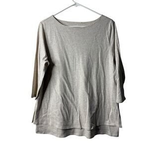 Pure J Jill Oatmeal Beige Boatneck Layered Tunic Blouse